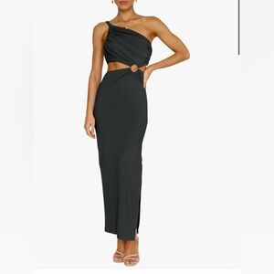 Elegant Black Cutout Maxi Dress